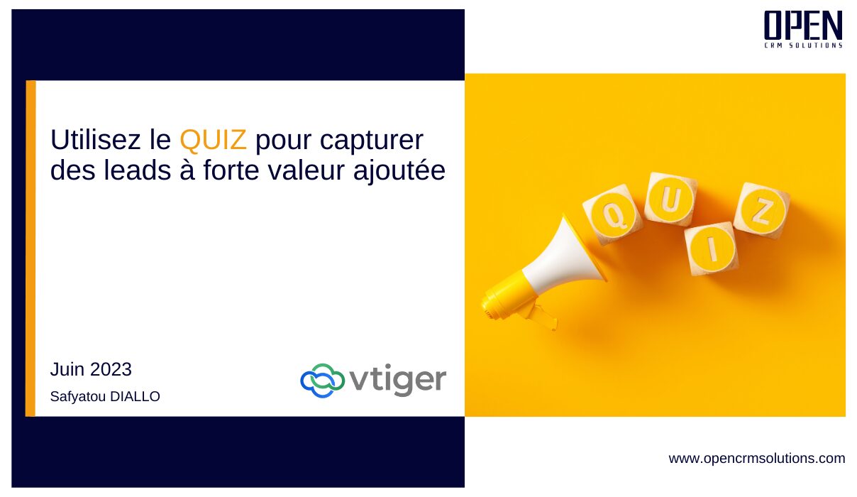 Quiz interactif pour leads B2B via VTiger